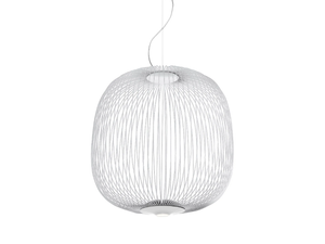 FOSCARINI - SPOKES 2 WHITE - LED epoxy paint steel pendant lamp _ In Stock